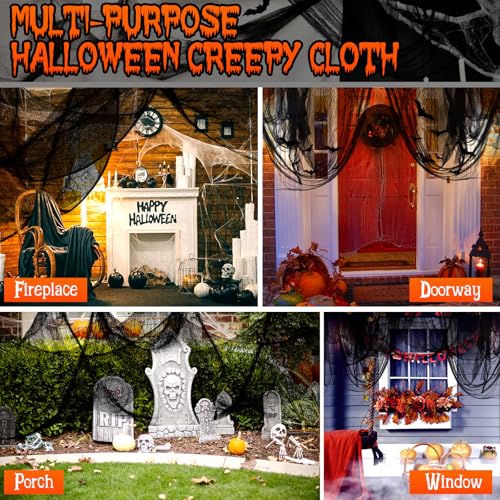 EASYFUN 6PCS Spooky Halloween Creepy Cloth Decor