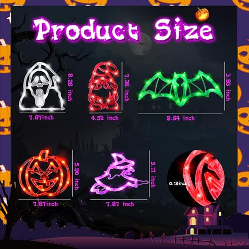 Halloween Indoor Lights - 5 Pack Spooky Decor