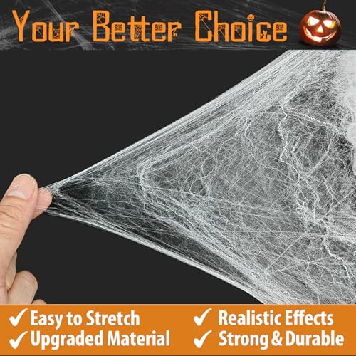 Spider Web Halloween Decorations with 20 Fake Spiders