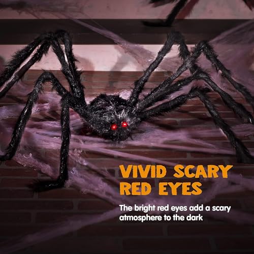 Giant Black Hairy Spider Props for Halloween Yard