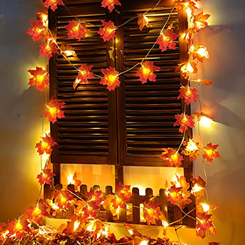 Fall Maple Leaf Garland Lights - 2 Pack