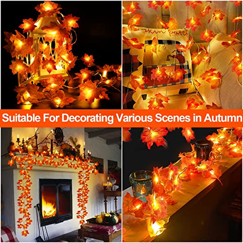 Fall Maple Leaf Garland Lights - 2 Pack