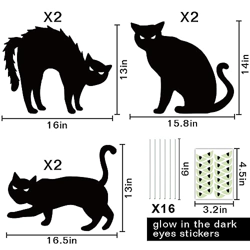 Halloween Cat Yard Signs - 6 Pack Decorations