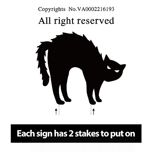Halloween Cat Yard Signs - 6 Pack Decorations