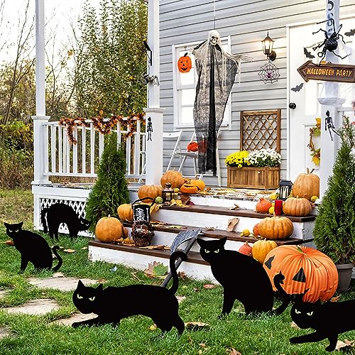 Halloween Cat Yard Signs - 6 Pack Decorations