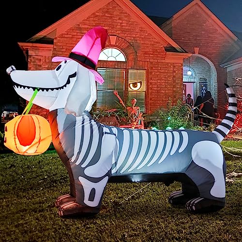 5Ft Skeleton Puppy Halloween Inflatable Decoration