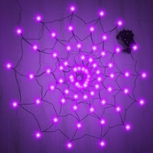 70 LED Spider Web Lights for Halloween Decor