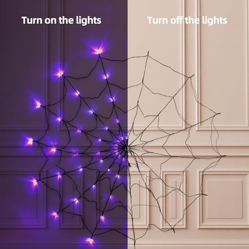 70 LED Spider Web Lights for Halloween Decor