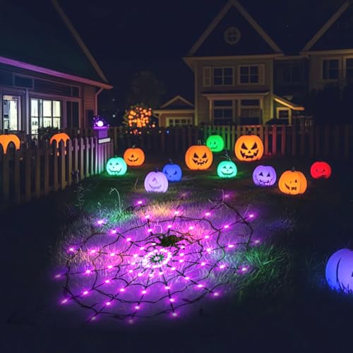 70 LED Spider Web Lights for Halloween Decor