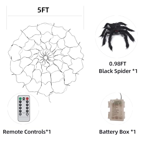 70 LED Spider Web Lights for Halloween Decor