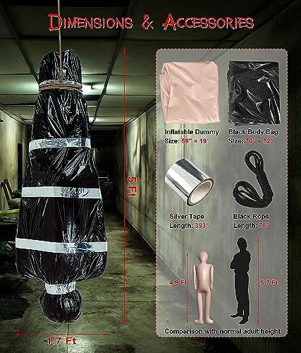 5ft Hanging Corpse Halloween Decoration Prop