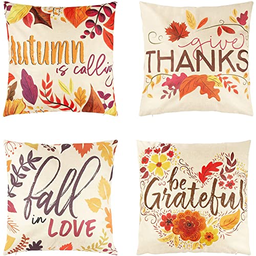 Thanksgiving Throw Pillow Covers – Set of 4