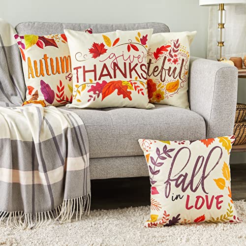 Thanksgiving Throw Pillow Covers – Set of 4