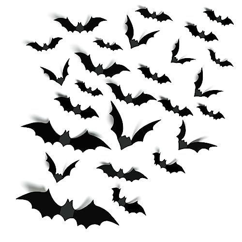 140PCS 3D Black Bat Wall Decor for Halloween