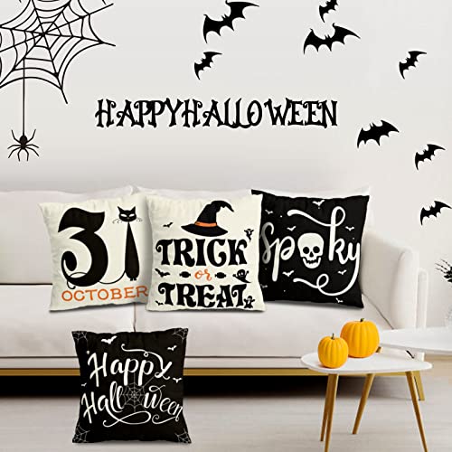 Halloween Pillow Cover Set of 4 - Spooky Decor