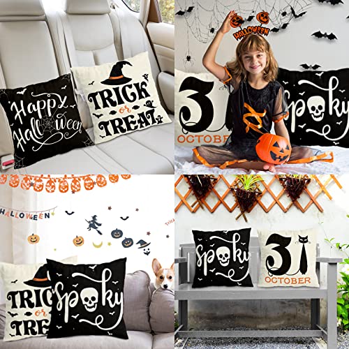 Halloween Pillow Cover Set of 4 - Spooky Decor