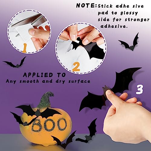 140PCS 3D Black Bat Wall Decor for Halloween