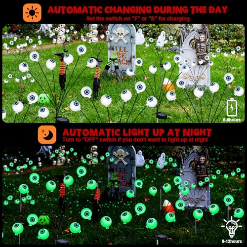 Spooky 2-Pack LED Eyeball Lights for Halloween