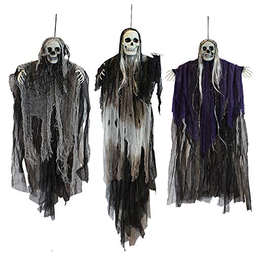 3 Pack Halloween Skeleton Ghosts & Grim Reapers