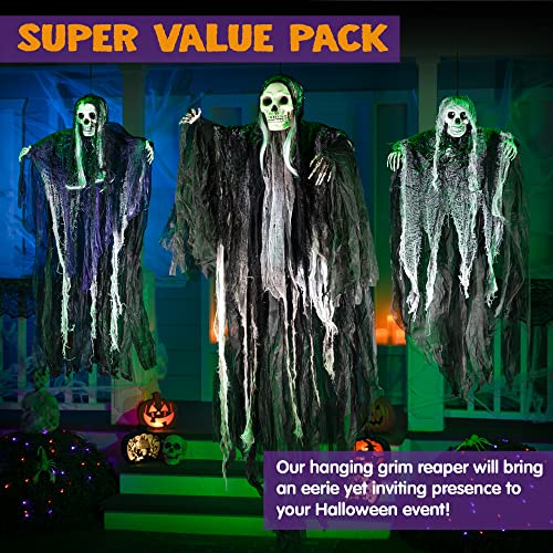 3 Pack Halloween Skeleton Ghosts & Grim Reapers