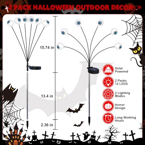 Spooky 2-Pack LED Eyeball Lights for Halloween