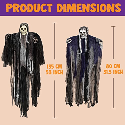 3 Pack Halloween Skeleton Ghosts & Grim Reapers