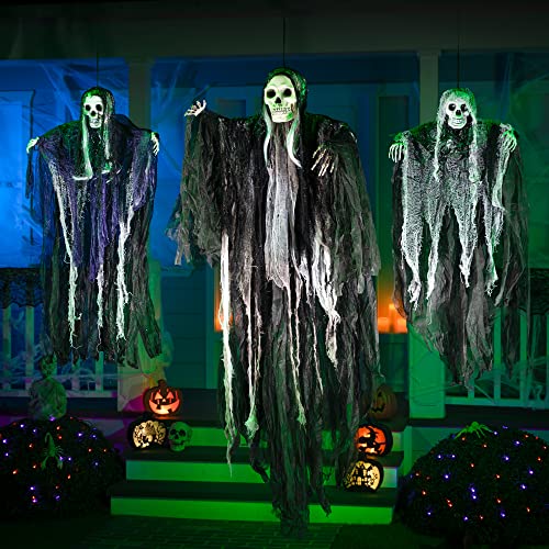 3 Pack Halloween Skeleton Ghosts & Grim Reapers