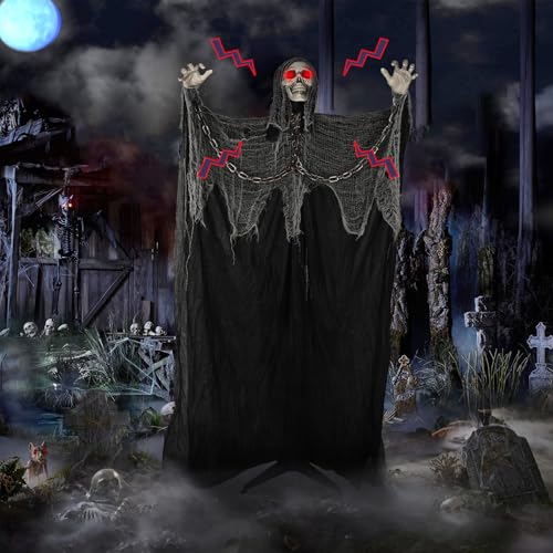 71'' Life-Size Light-Up Halloween Skeleton Decoration