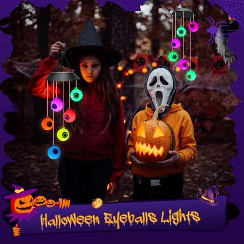 Halloween Solar Eyeball Wind Chimes for Outdoor Decor