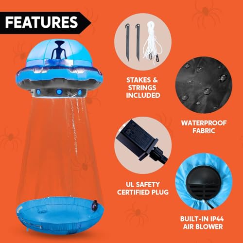 9 FT Inflatable UFO Halloween Decoration with LEDs