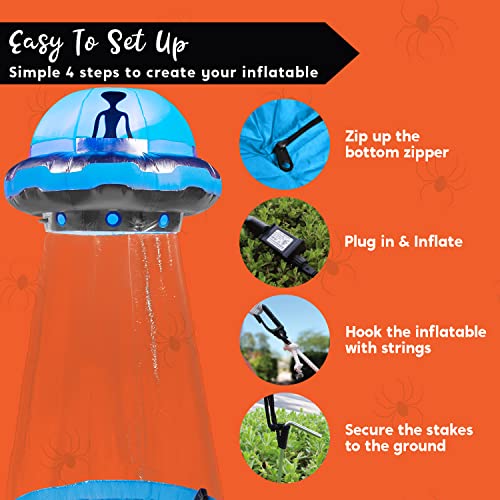 9 FT Inflatable UFO Halloween Decoration with LEDs