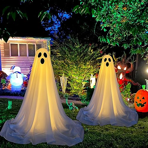 Spooky Ghost Outdoor Halloween Decorations with Lights