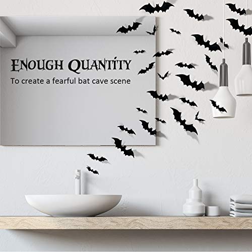 60PCS 3D Halloween Bat Decorations for Home