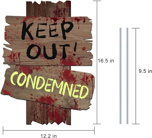 Creepy Outdoor Halloween Yard Signs - 3 Pack