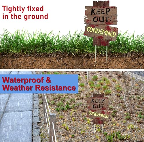 Creepy Outdoor Halloween Yard Signs - 3 Pack