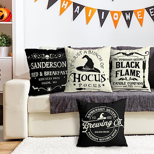 Set of 4 Halloween Pillow Covers - Hocus Pocus