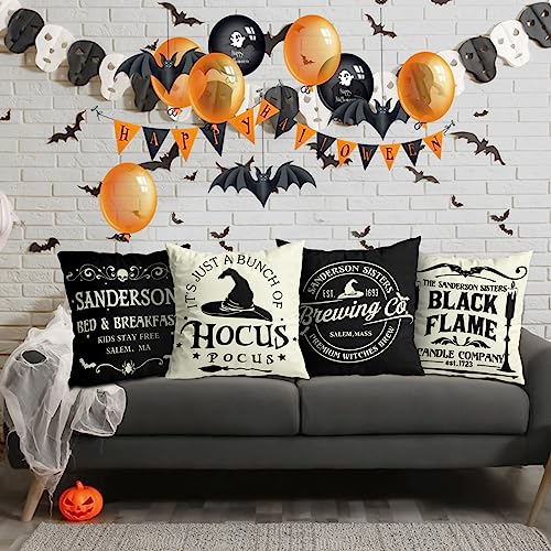 Set of 4 Halloween Pillow Covers - Hocus Pocus