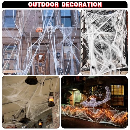 Spider Webs & Spooky Spiders Halloween Decorations Set