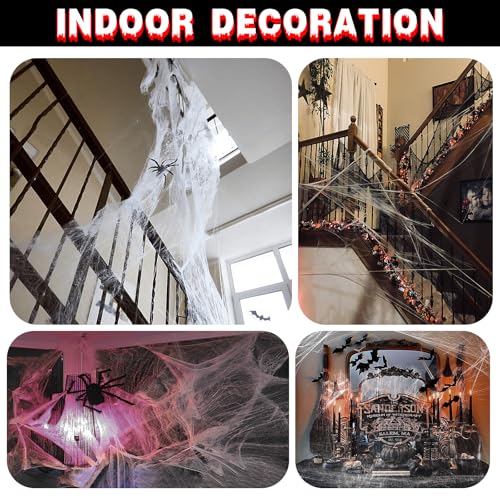 Spider Webs & Spooky Spiders Halloween Decorations Set