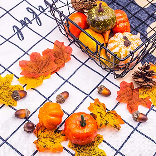50 PCS Thanksgiving Artificial Pumpkins and Fall Decor