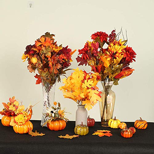 50 PCS Thanksgiving Artificial Pumpkins and Fall Decor