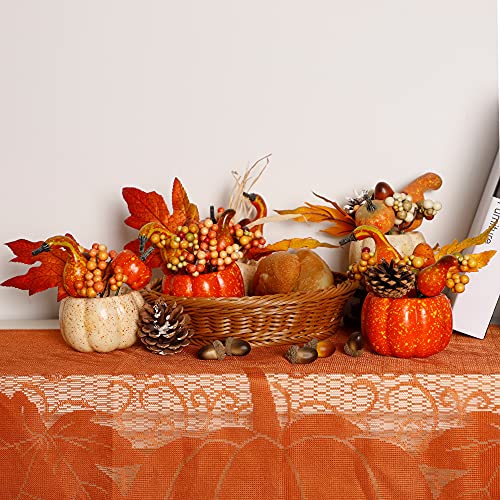 Thanksgiving Harvest Decor Set with Pumpkins and Berries