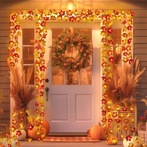 2 Pack LED Maple Leaf String Lights