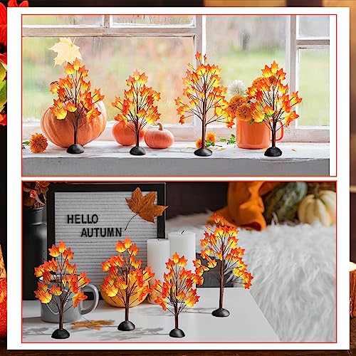 8 Pcs Artificial Maple Village Tabletop Trees