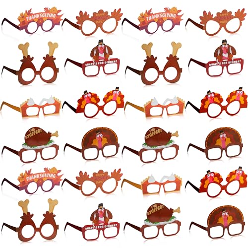 24 Pcs Thanksgiving Turkey Eyeglasses Party Props