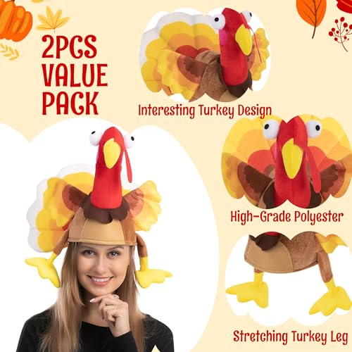 Silly Thanksgiving Turkey Sitting Hats - 2 Pack