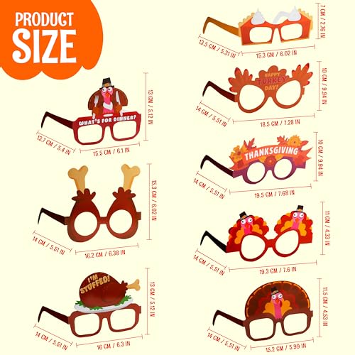 24 Pcs Thanksgiving Turkey Eyeglasses Party Props