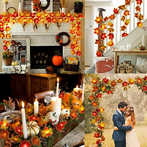 2 Pack LED Maple Leaf String Lights