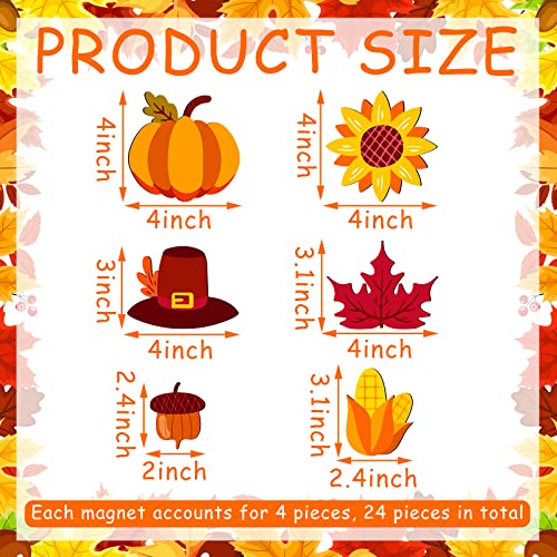 24 Fall-Themed Magnetic Stickers for Holiday Decor