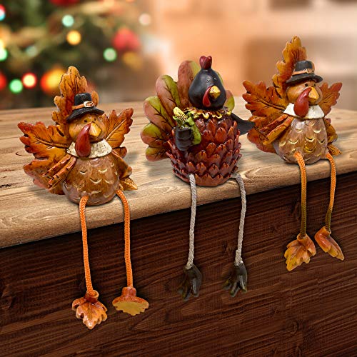 Thanksgiving Turkey Ceramic Shelf Sitters - 3 Pack